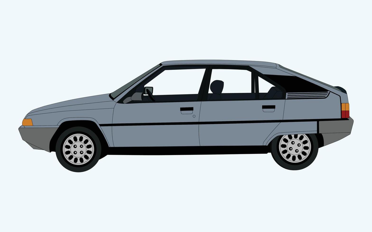 A side view of a car is illustrated vector