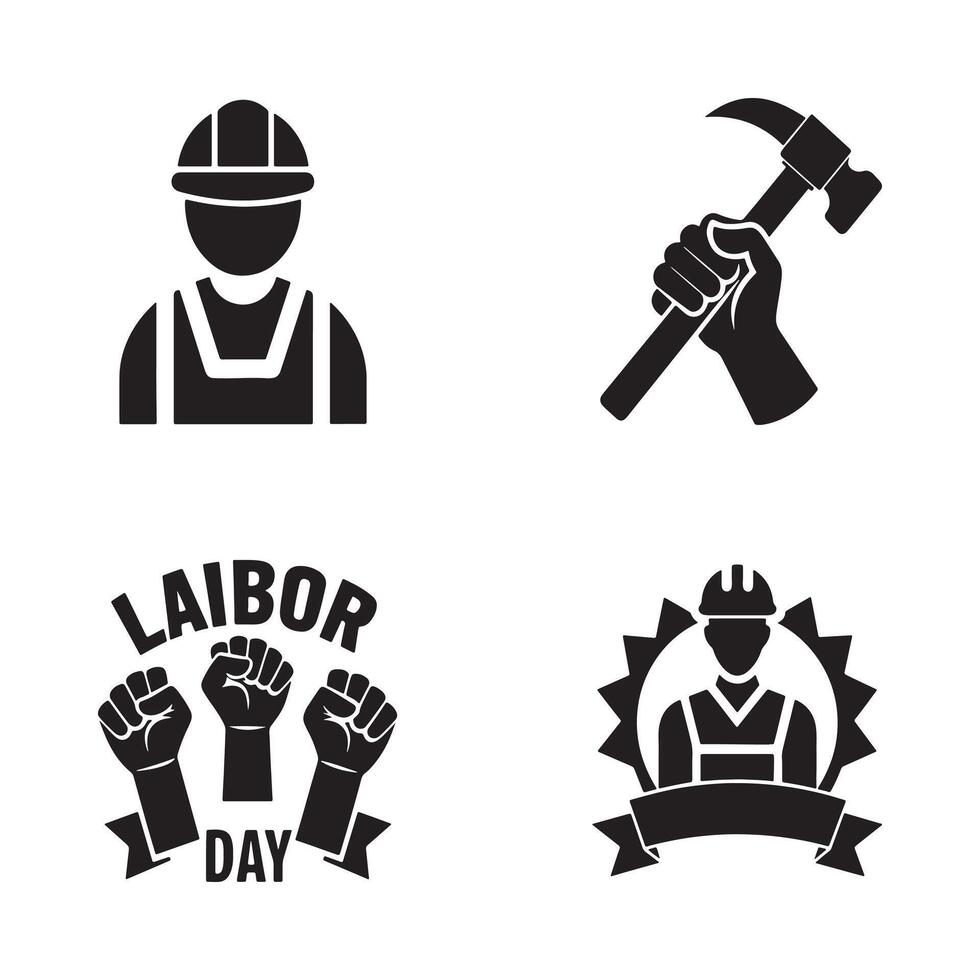 Labor Day hand holding tools vector