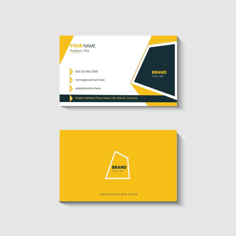 Yellow Professional Minimalist Business Card Template vector
