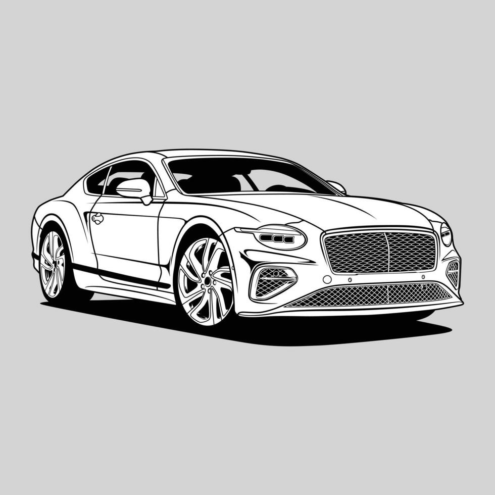 Black and White Continental GT Speed vector