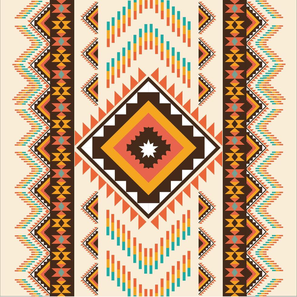 Ethnic boho seamless pattern. Tribal ornament. Aztec style, colorful fabric. vector