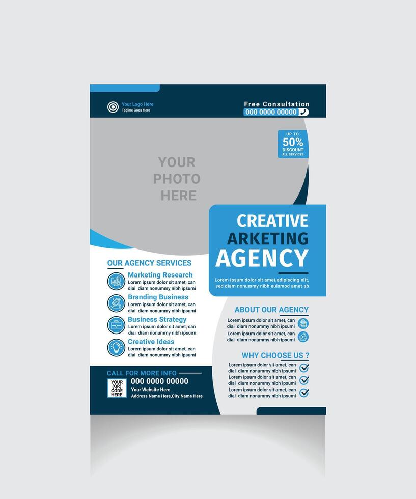 corporate flyer template layout vector