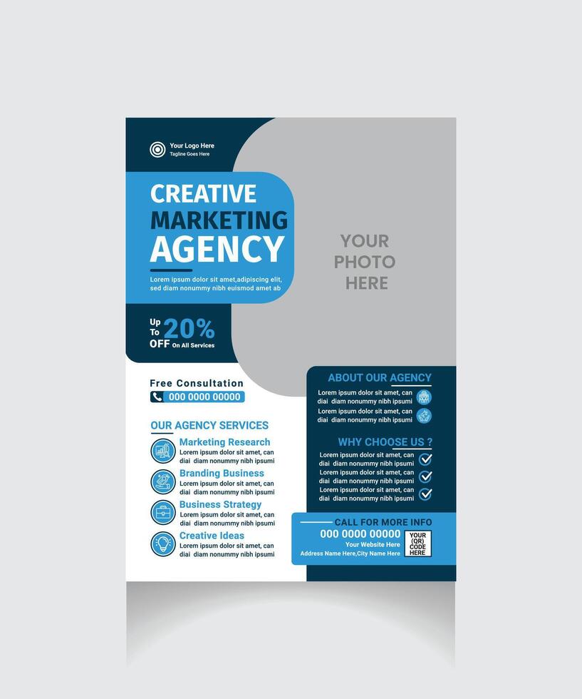 professional corporate flyer template layout vector