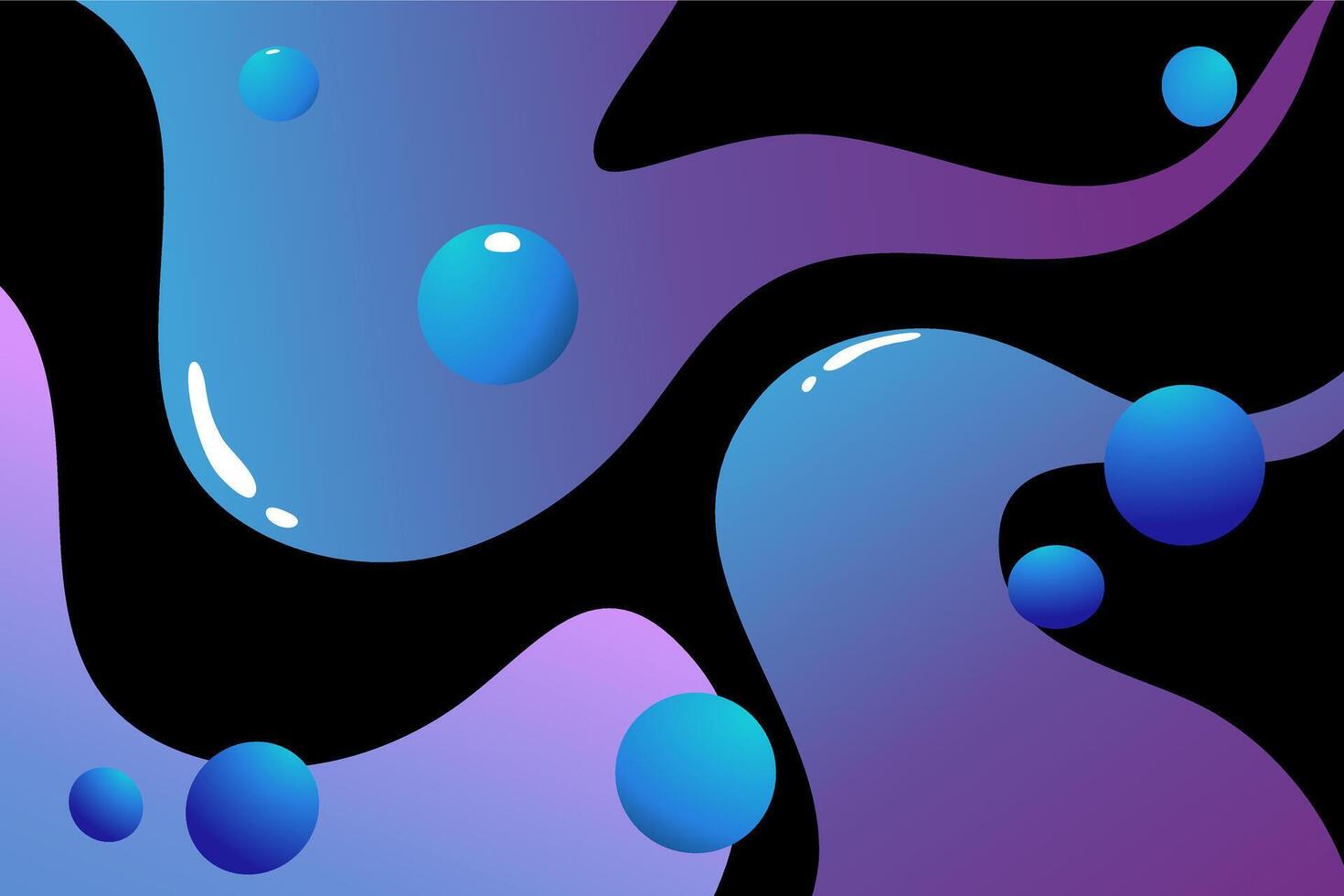 abstract fluidity background design with bubble style vector