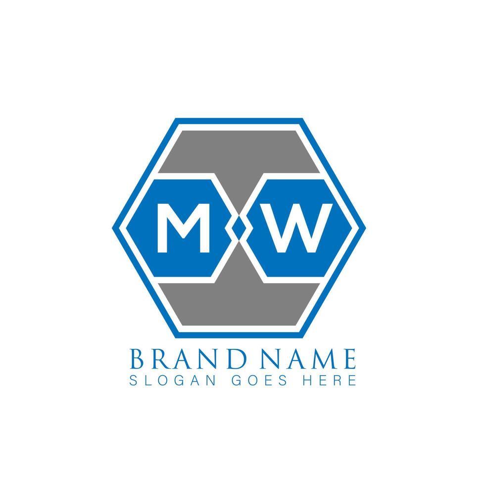 MW abstract monogram logo design. MW monogram unique modern flat abstract letter logo design. vector