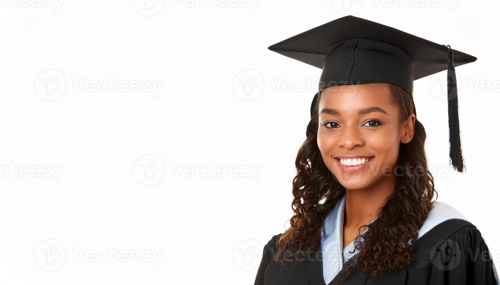 a young woman smiling brightly, wearing a traditional graduation cap, educational materials, announcements, or promotional content related to graduation or academic success photo