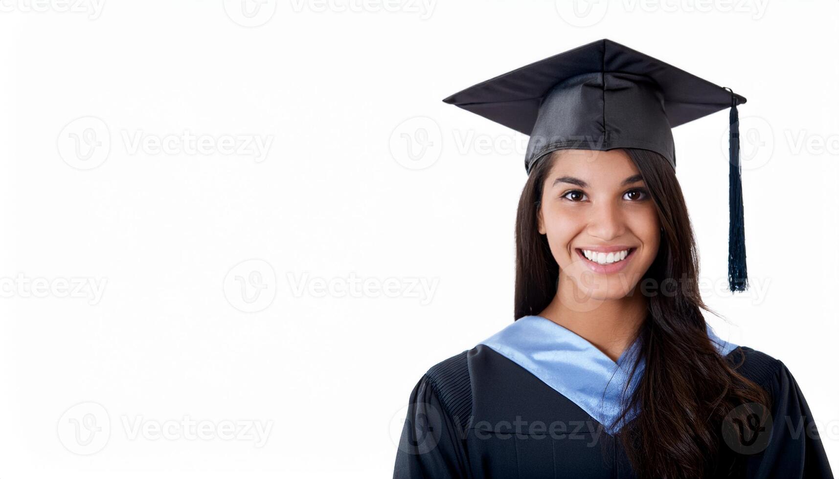 a young woman smiling brightly, wearing a traditional graduation cap, educational materials, announcements, or promotional content related to graduation or academic success photo