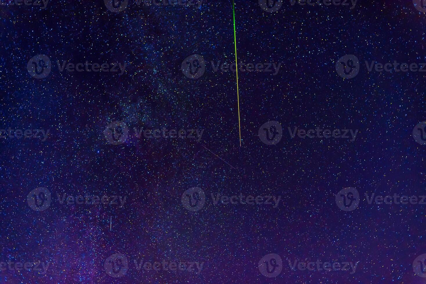 Colorful starry sky with many constellations with stars, nebulae, galaxies at night. Scientific astrophotography of cosmos and universe photo