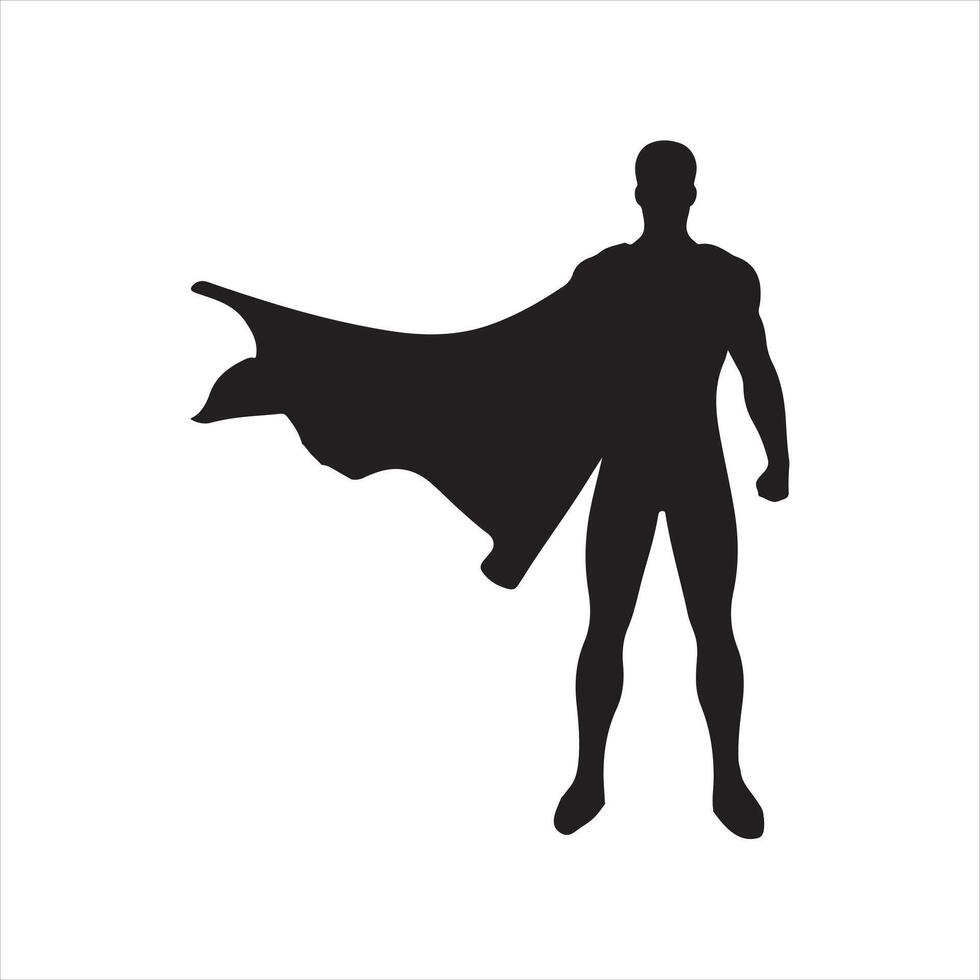 super hero set silhouette on white background vector