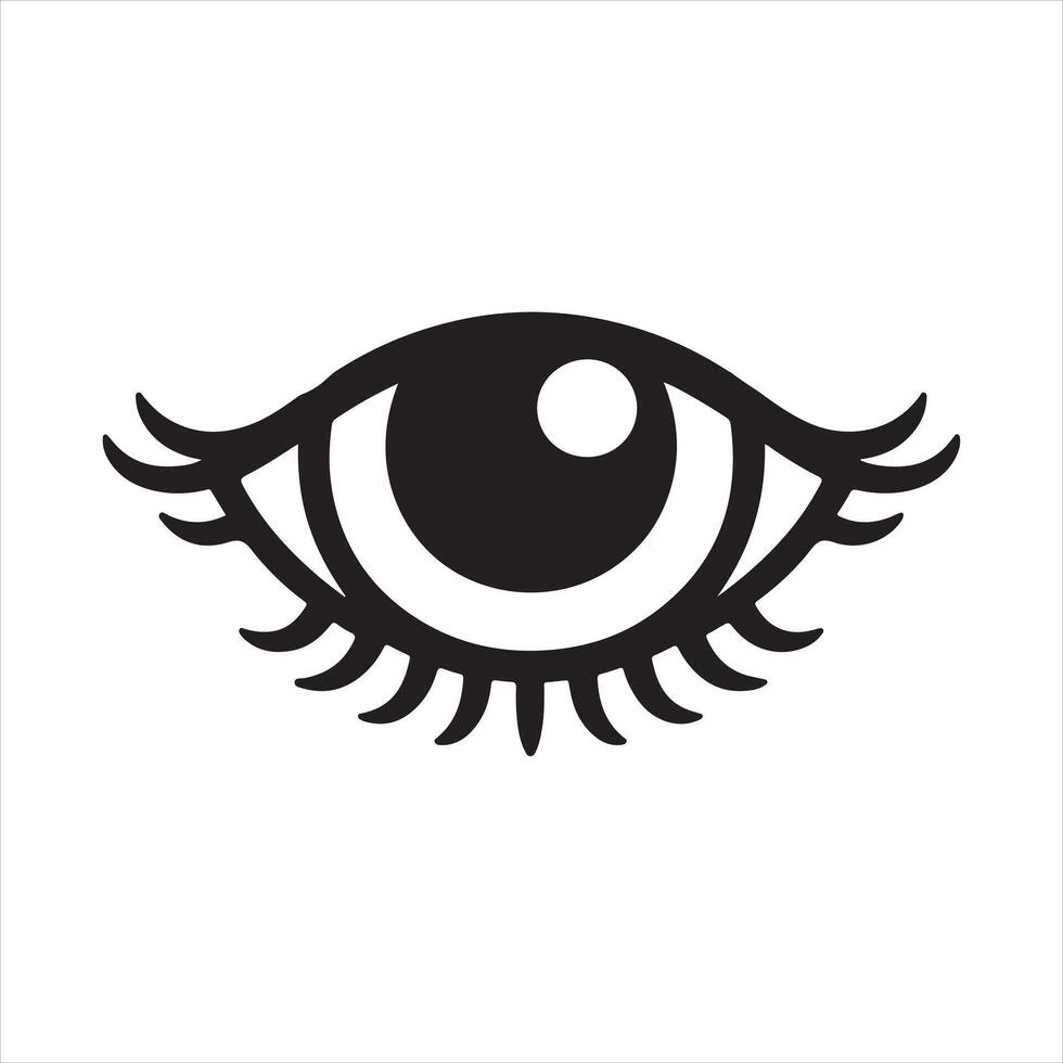 Eye lashes Cute close eye with lash, girl face with mascara lashes,sleeping beauty. eyes silhouette on white background vector