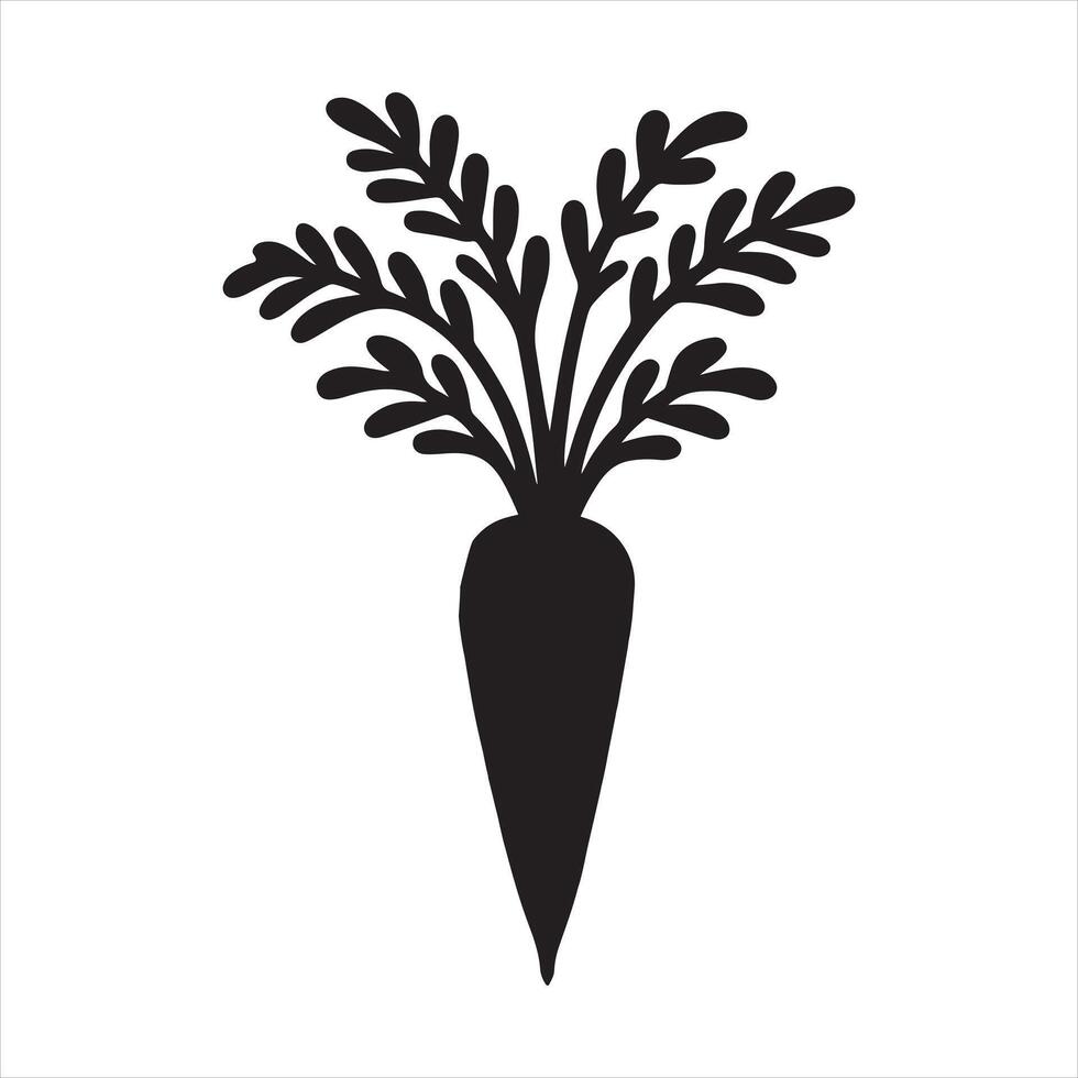 Carrot silhouette symbol sign silhouette on white background vector