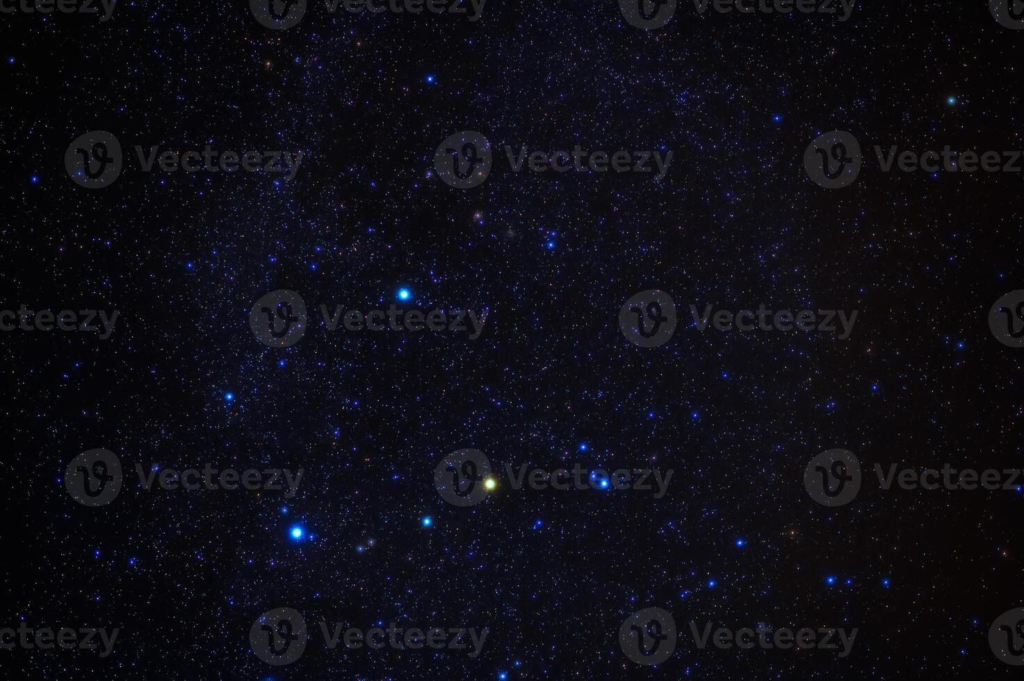 constellation of Orion on background of blue starry sky. Astrophotography of stars, galaxies and nebulae at night photo