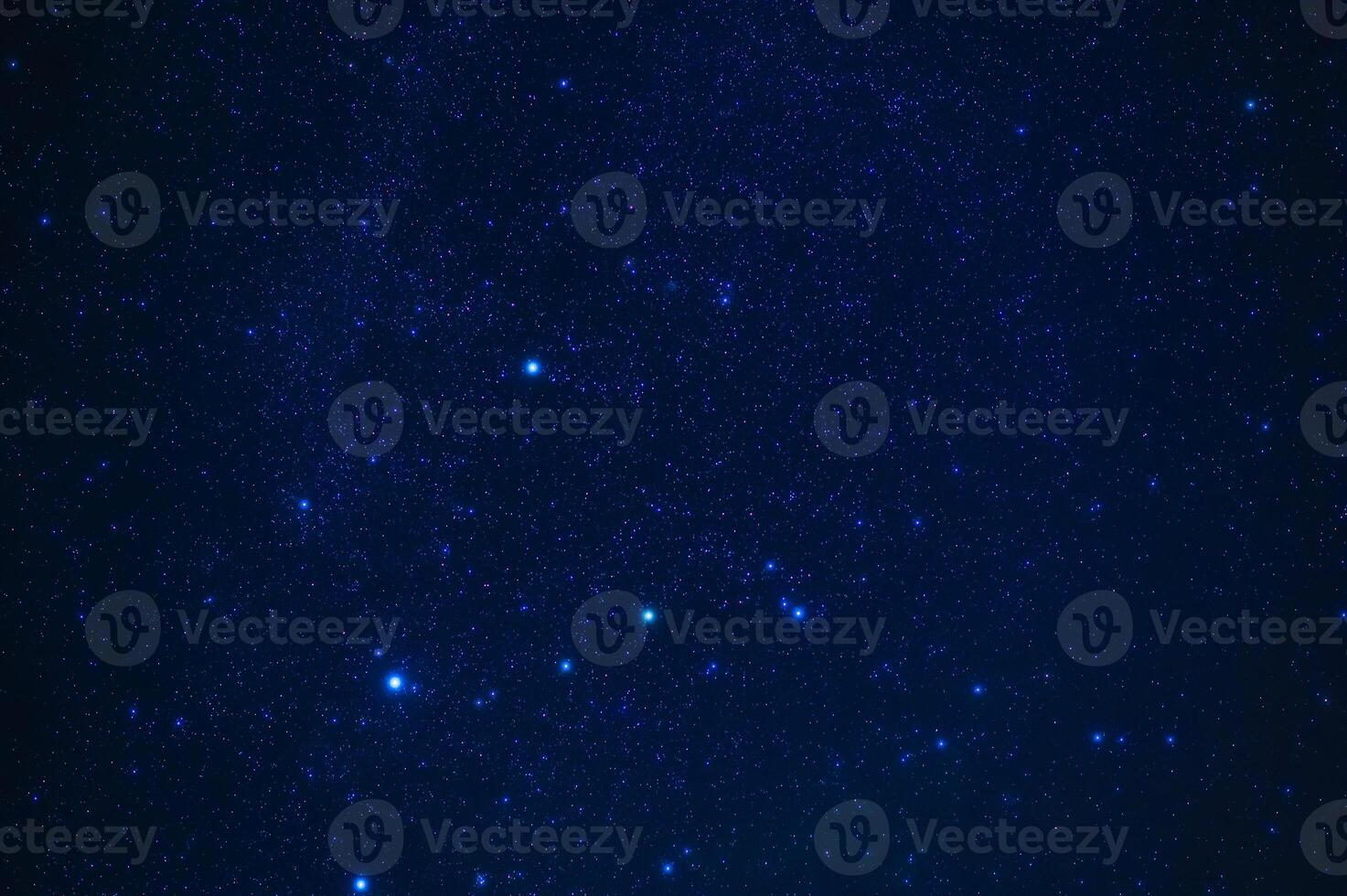 constellation of Orion on background of blue starry sky. Astrophotography of stars, galaxies and nebulae at night photo