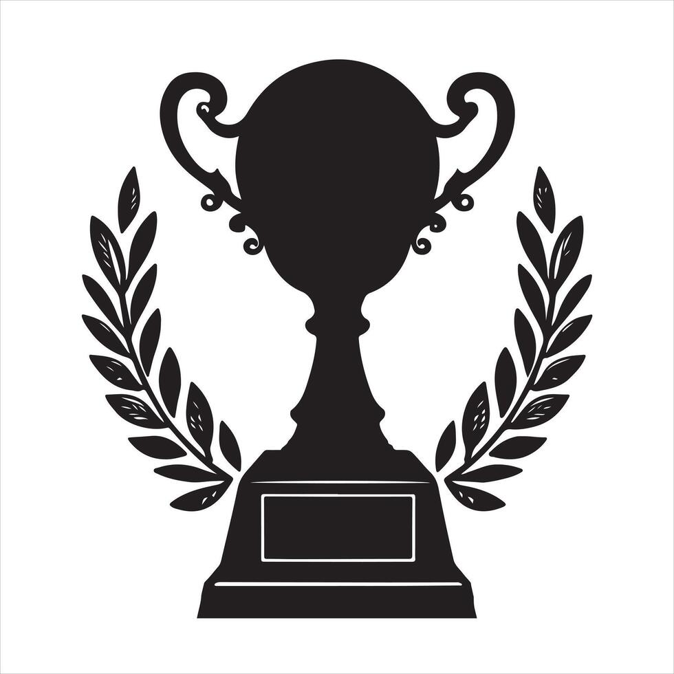 Sport trophy sketch. Hand drawn winners prize silhouette on white background vector