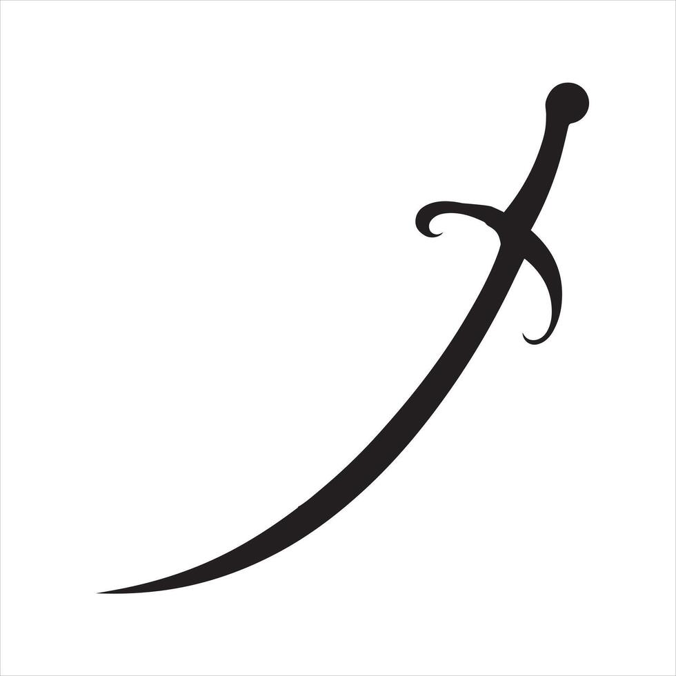 sword silhouette on white background vector