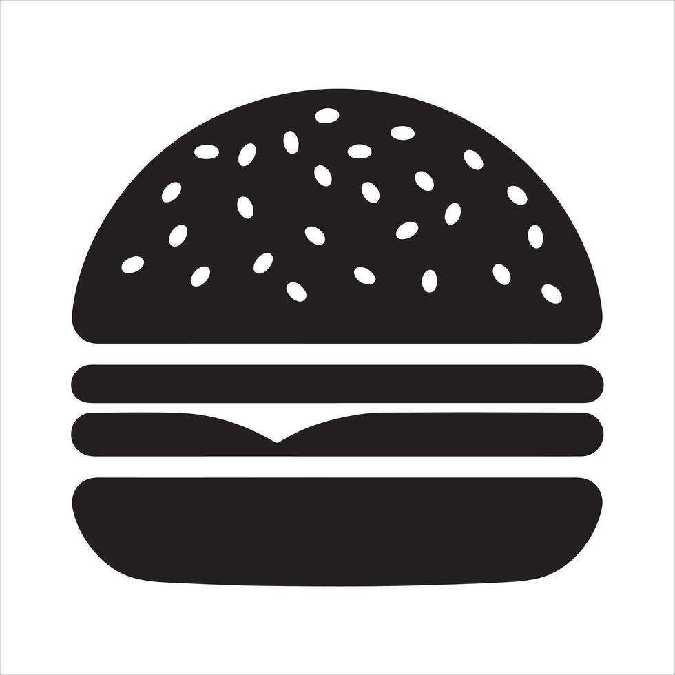Hamburger silhouette on white background vector