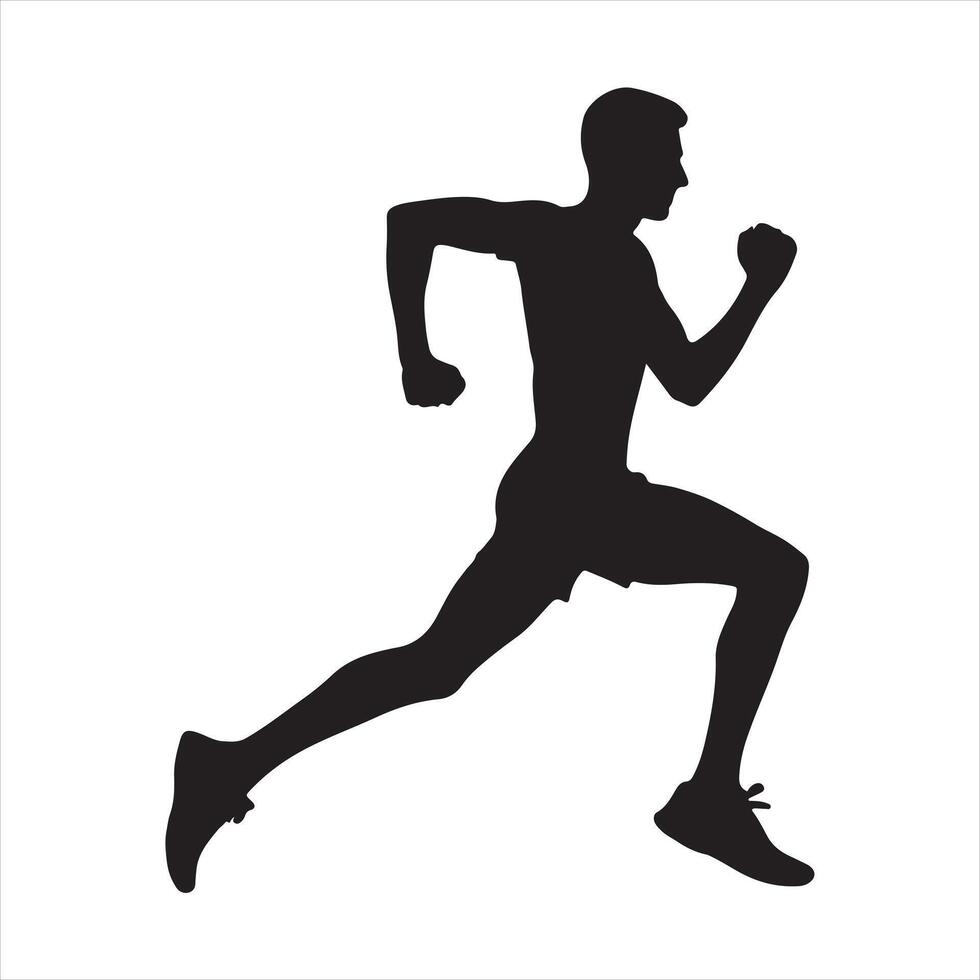 Running Person silhouette white background vector