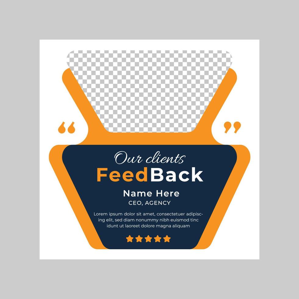 Modern client testimonial post design vector