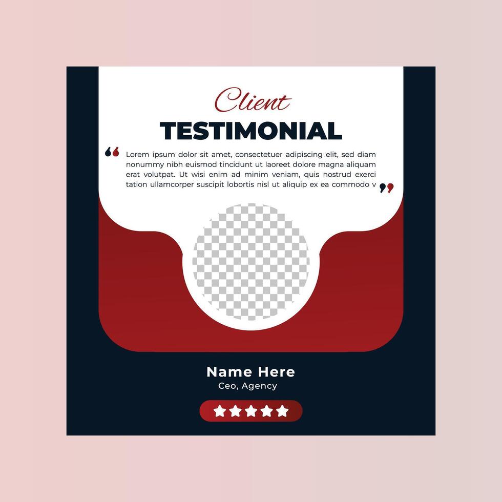 Customer feedback testimonial social media post template design vector