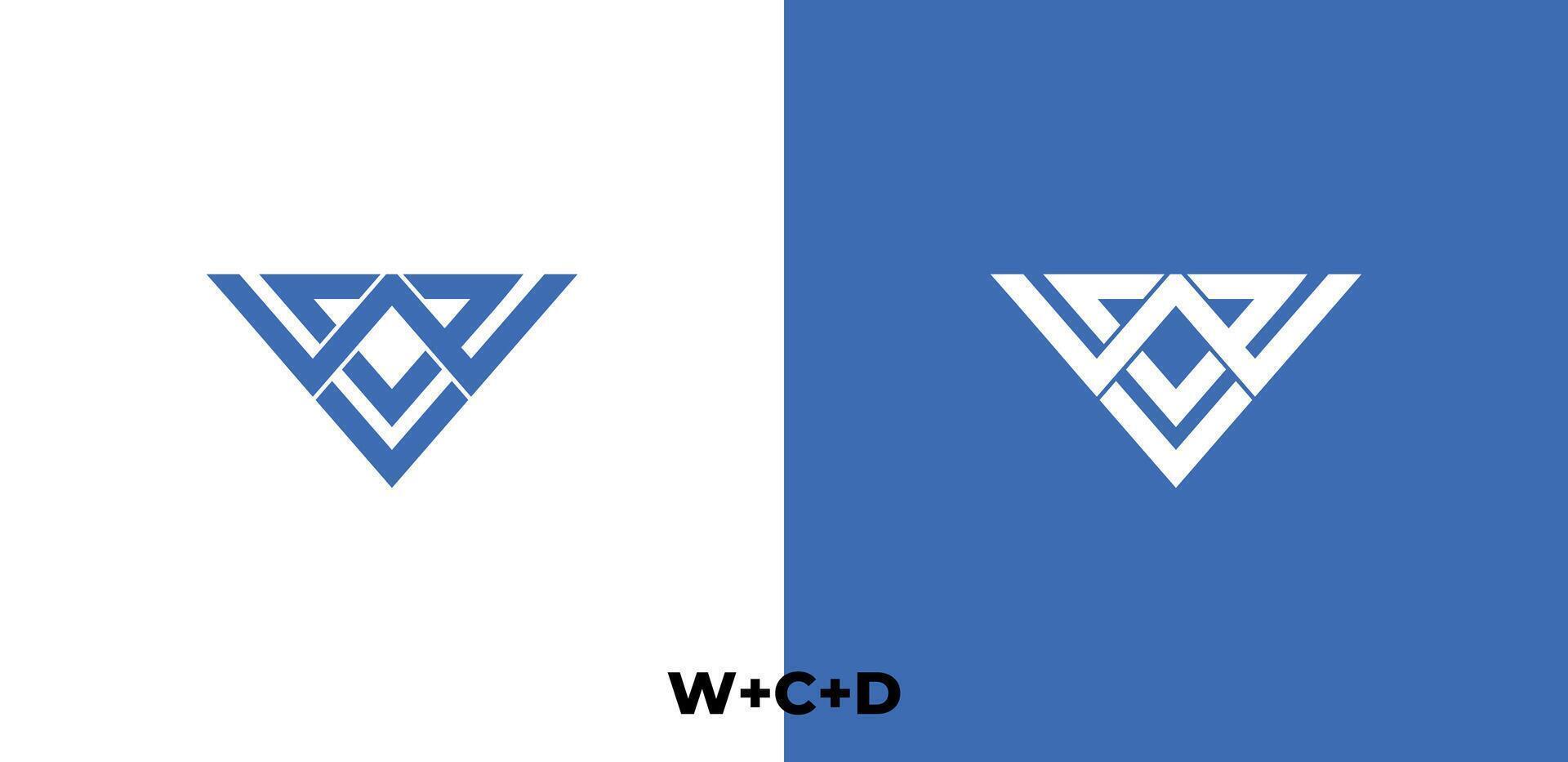 Letter W C D logo template design vector