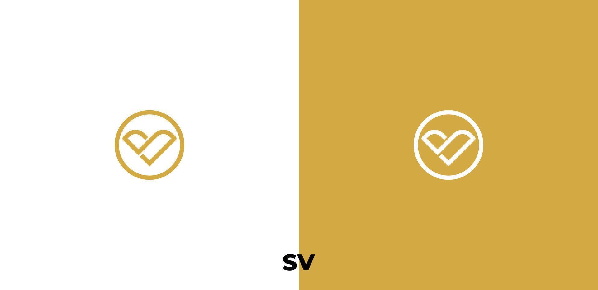 Letter S V logo template design vector