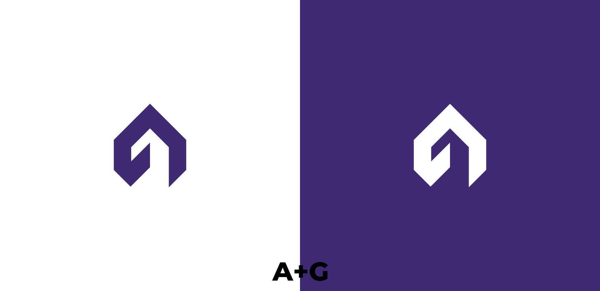 Letter A G logo template design vector
