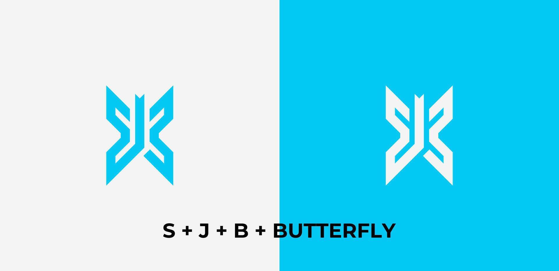 Letter S J B logo template design vector
