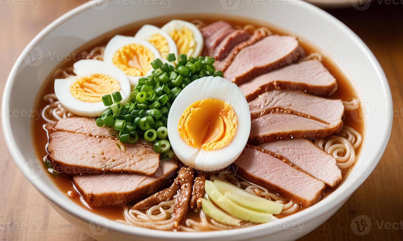 Savory Ramen Bowl with Toppings photo