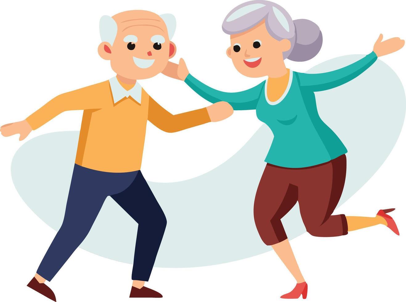 Seniors dancing joyfully together vector