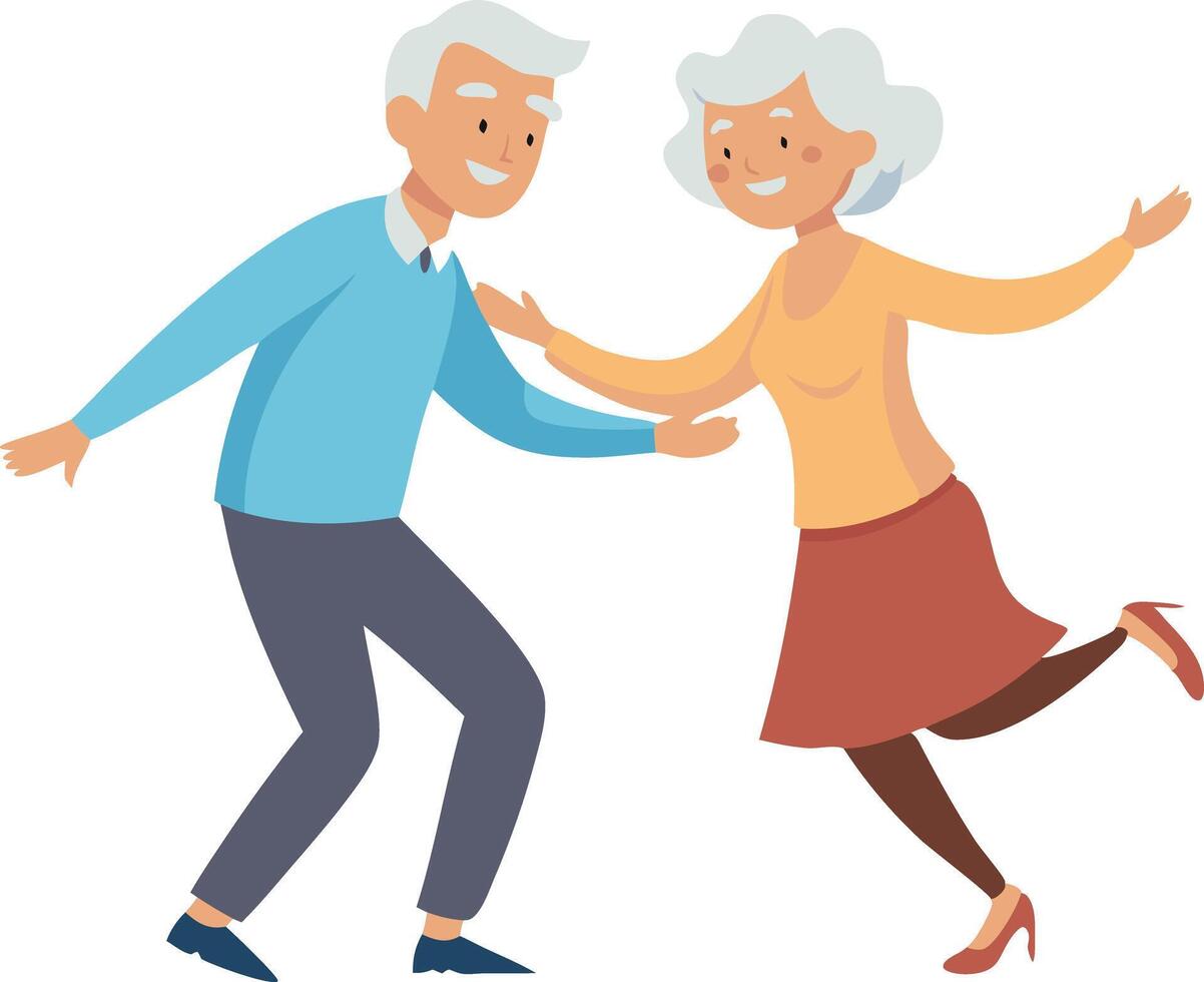 Elderly couple dancing joyfully vector