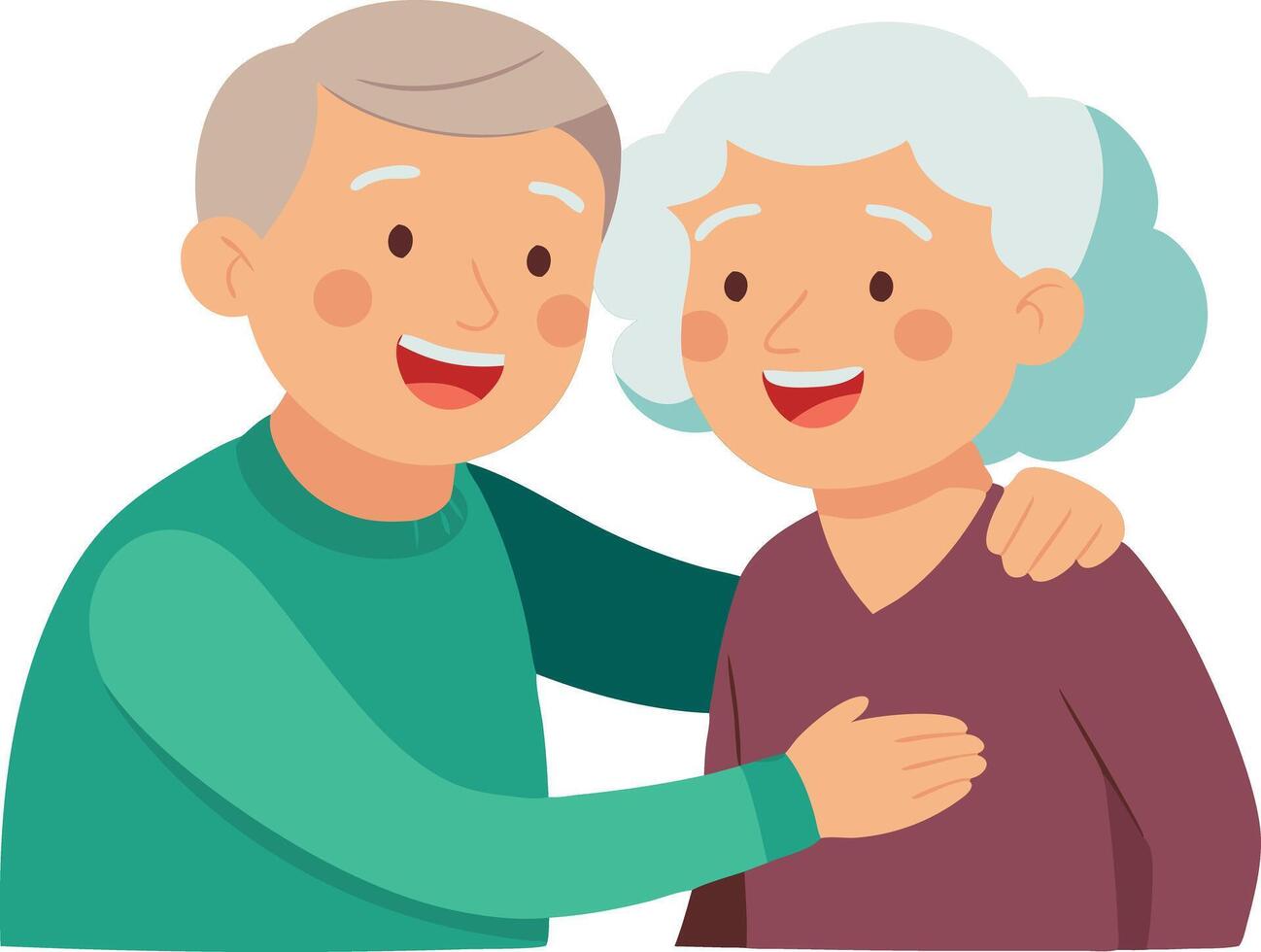 Elderly couple smiling and interacting joyfully vector