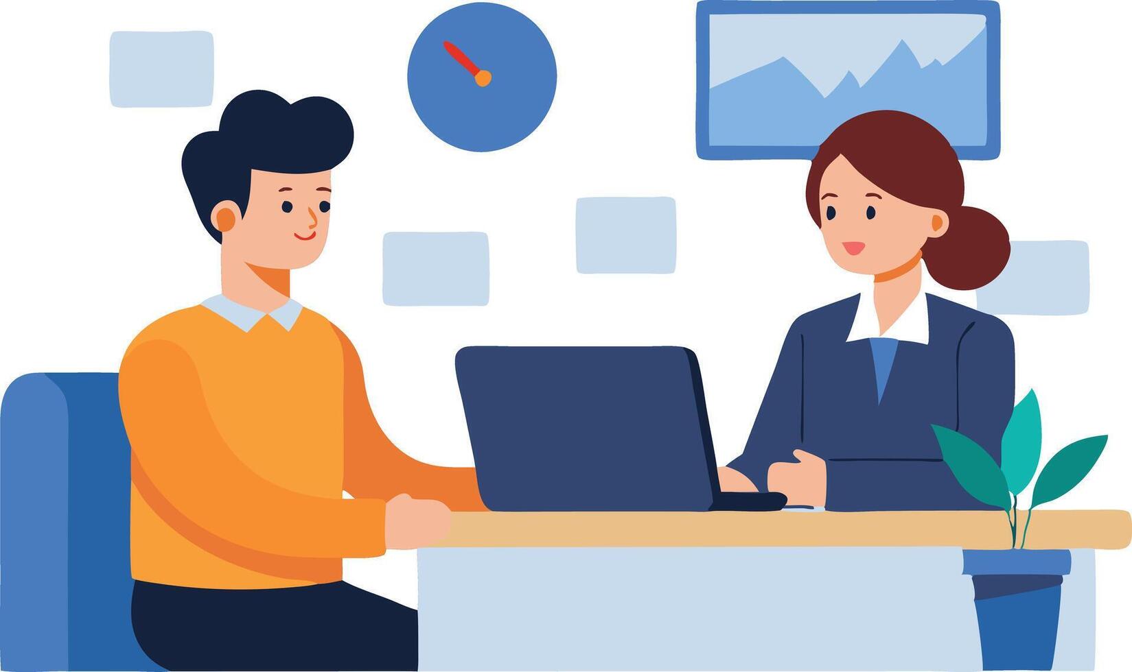 Two professionals arguing in an office setting vector