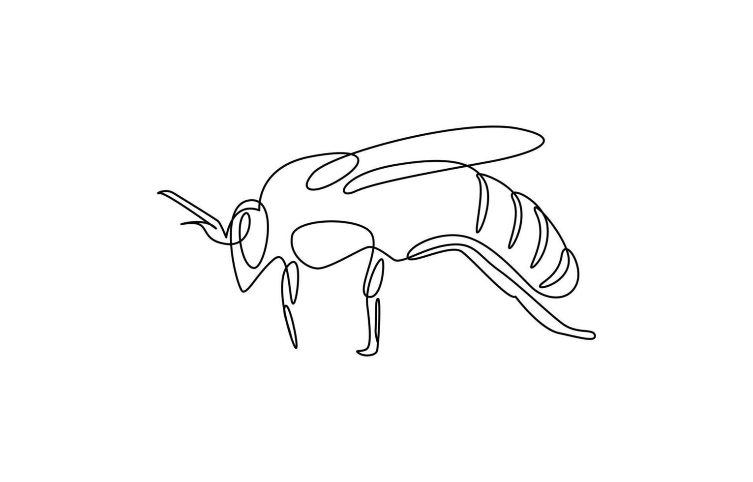 Continuous one line drawing of elegant honey bee for company logo identity vector