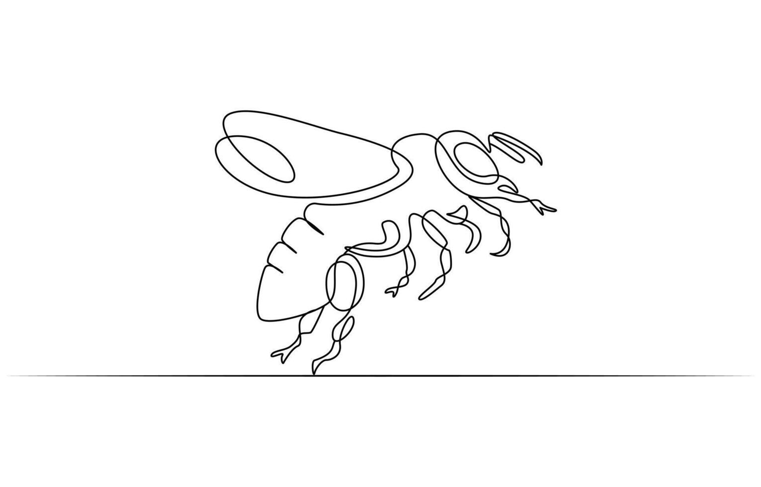 insect bee one line art design vector
