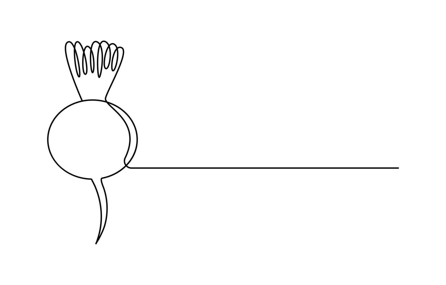 Growing beet plant minimalist one line art vector