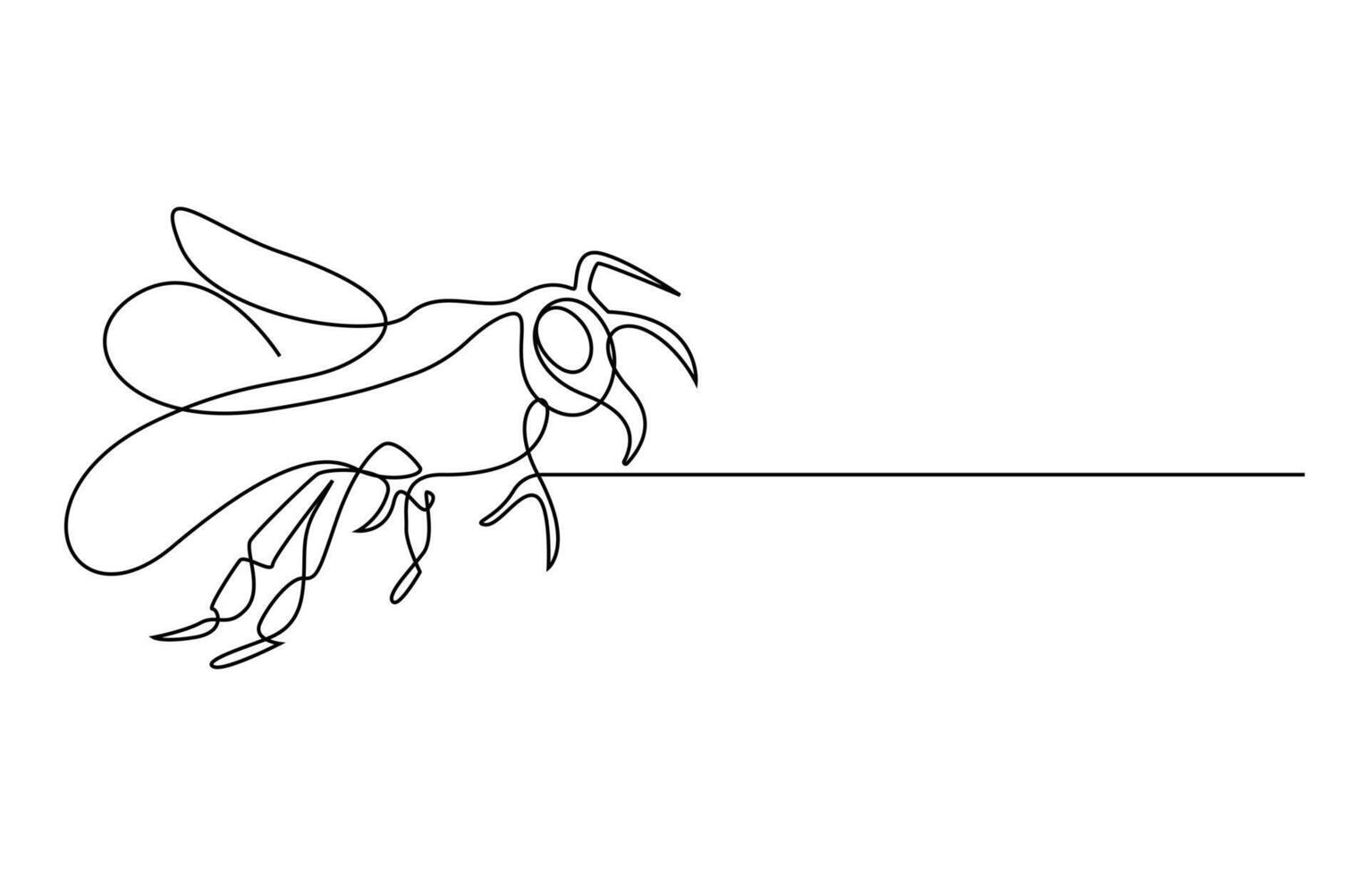 Continuous one line drawing of elegant honey bee for company logo identity vector