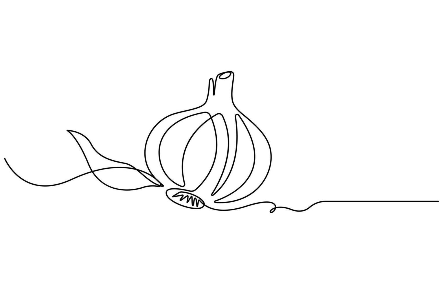 continuous single drawn line art doodle vegetable vector