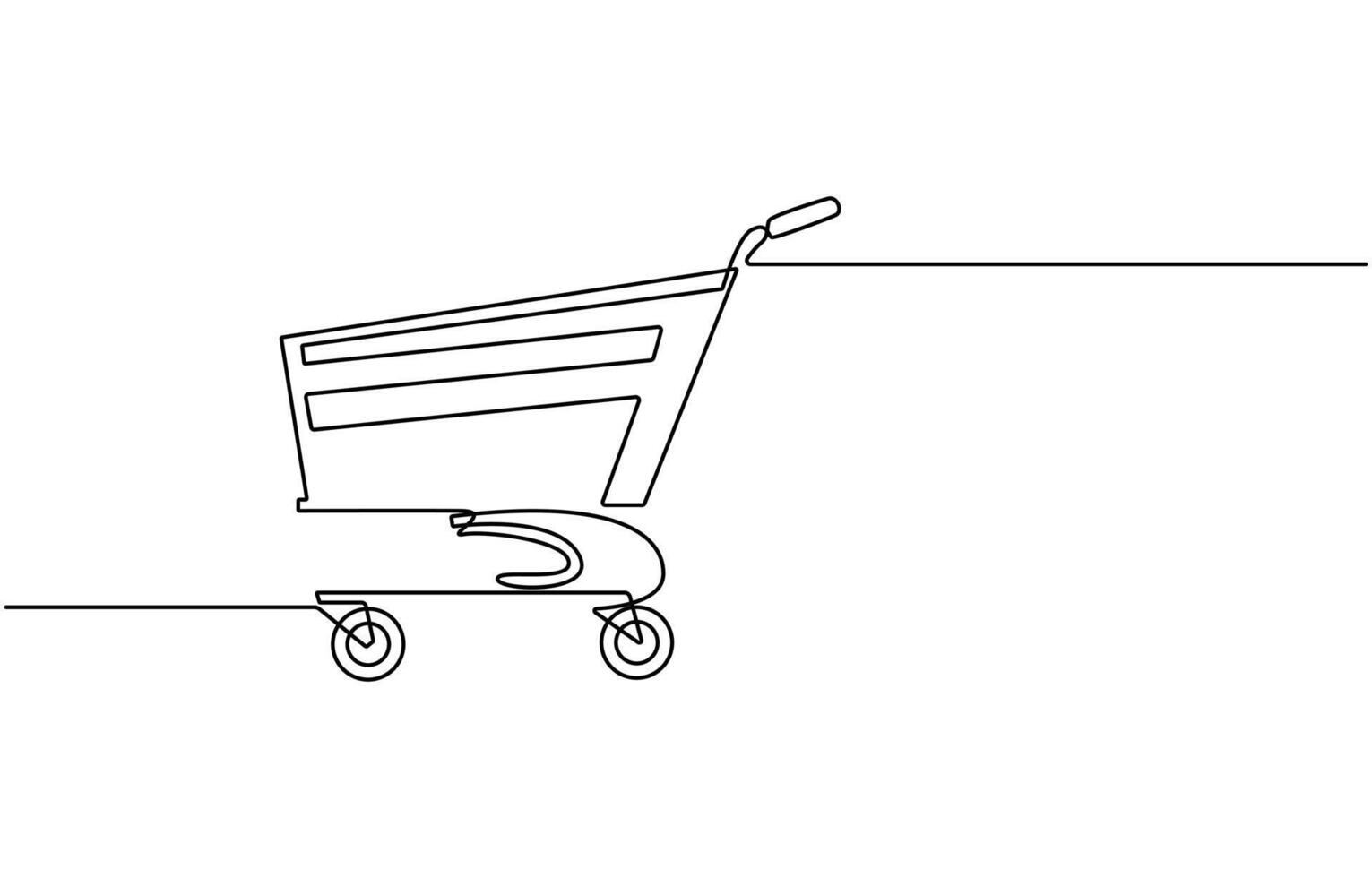 Shopping cart continuous one art line drawing vector