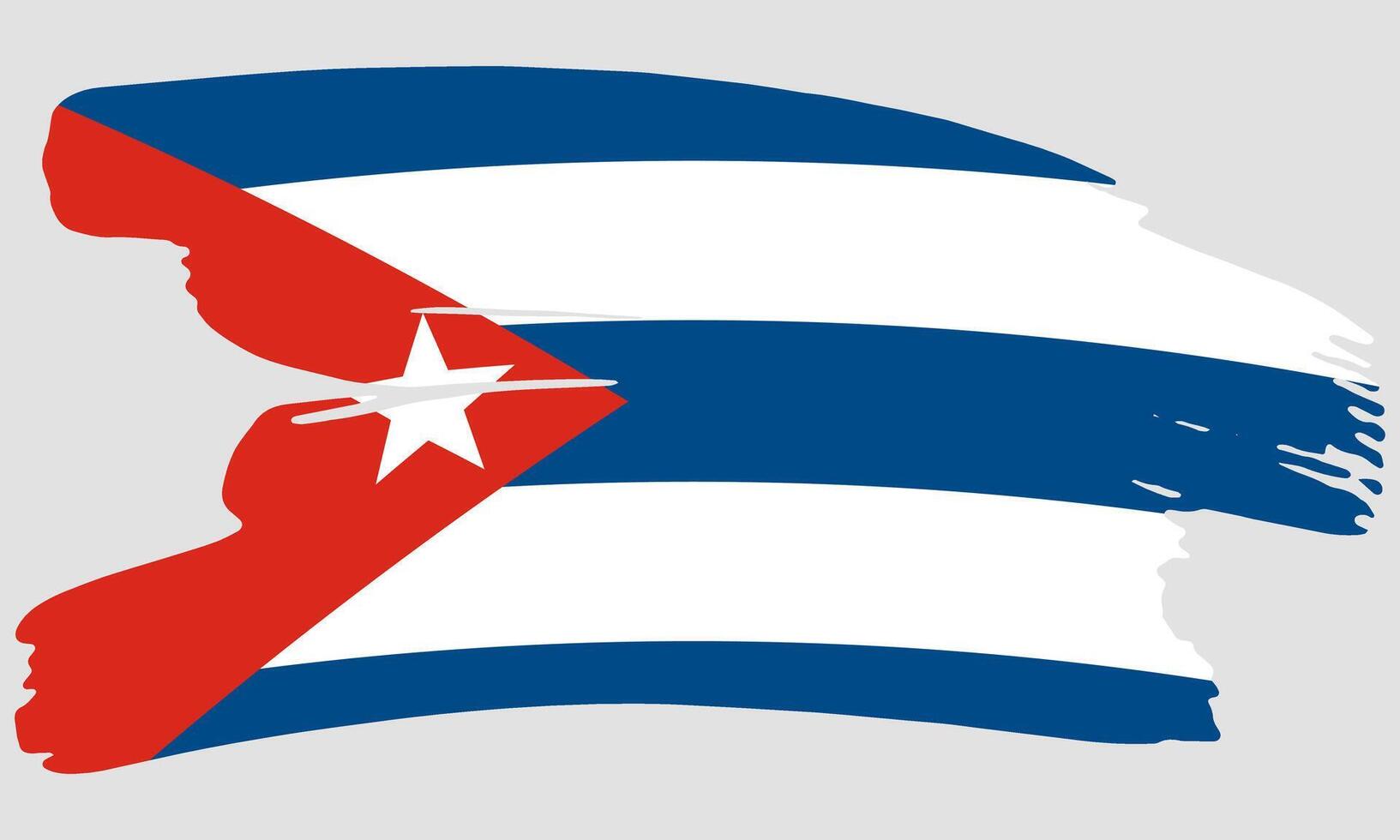 Cuba flag brush paint texture. Grunge Cuba flag. Cuban emblem brush concept vector
