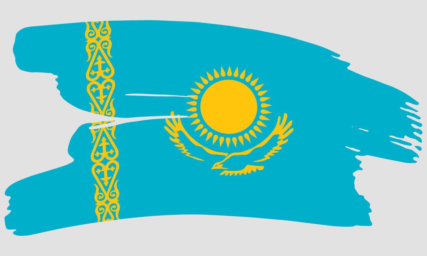 Kazakhstan flag brush paint texture. Grunge Kazakhstan flag. Kazakhstan emblem brush concept vector
