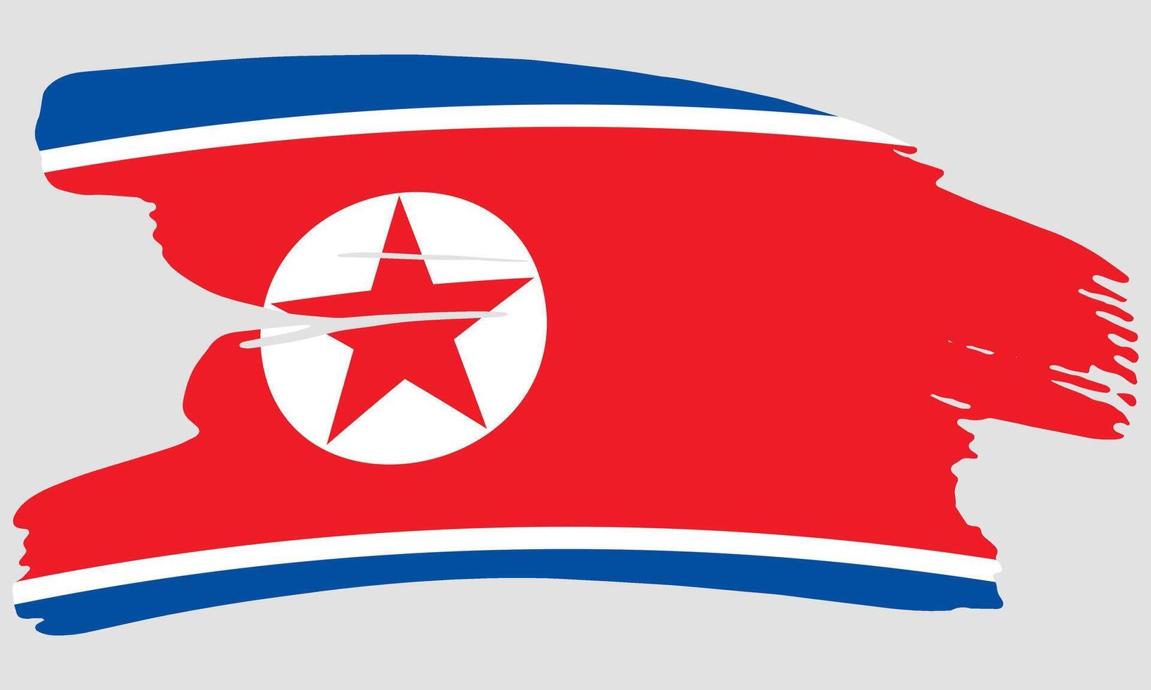 North Korea flag brush paint texture. Grunge North Korea flag. North Korea emblem brush concept vector
