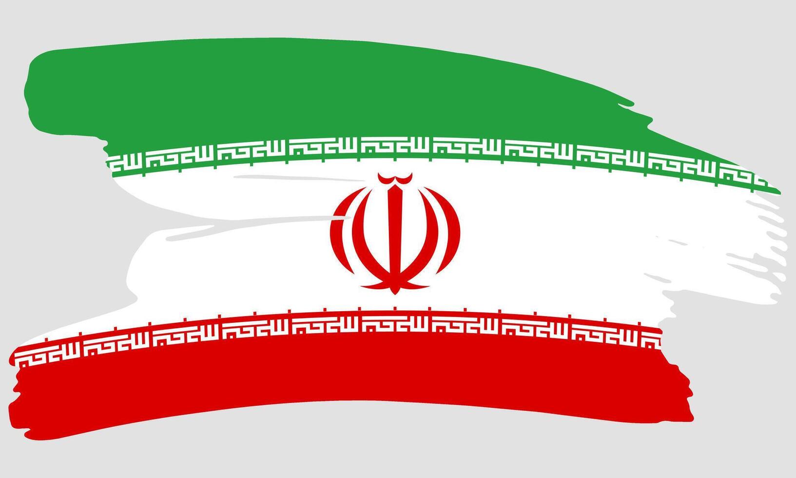 Iran flag brush paint texture. Grunge Iran flag. Iran emblem brush concept vector