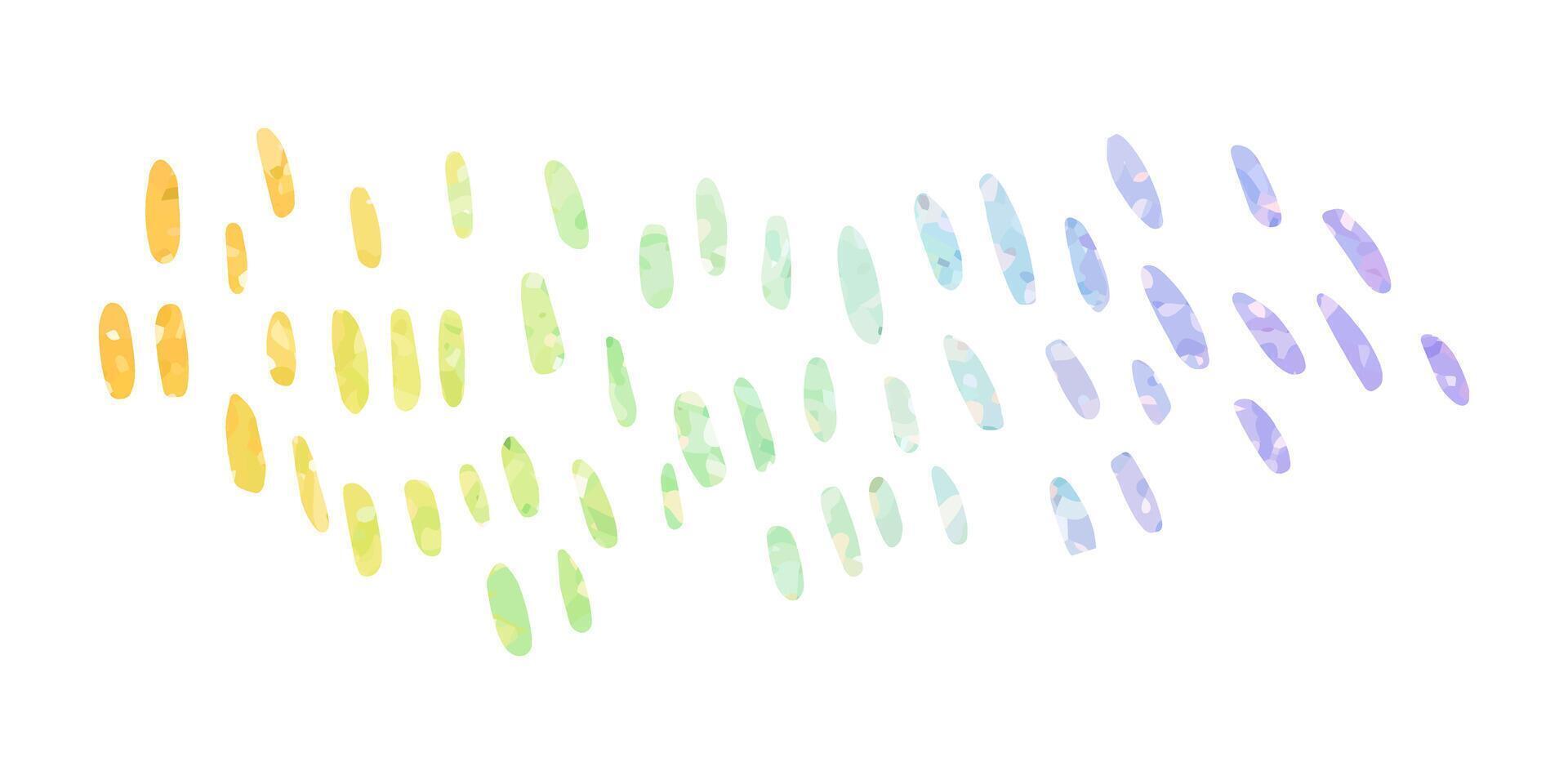 Dots with multi colored glitter. Rainbow gradient paint stroke. Colorful rainbow background vector