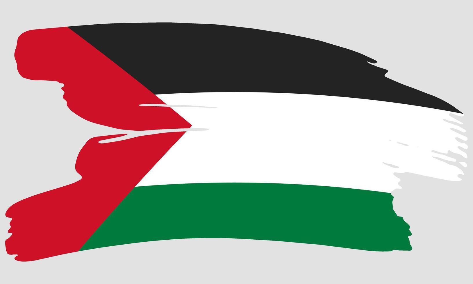 Palestine flag brush paint texture. Grunge Palestine flag. Palestine emblem brush concept vector