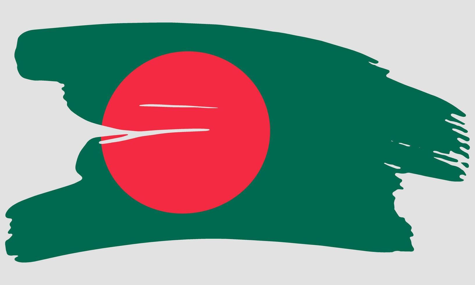 Bangladesh flag brush paint texture. Grunge Bangladesh flag. Bangladesh emblem brush concept vector