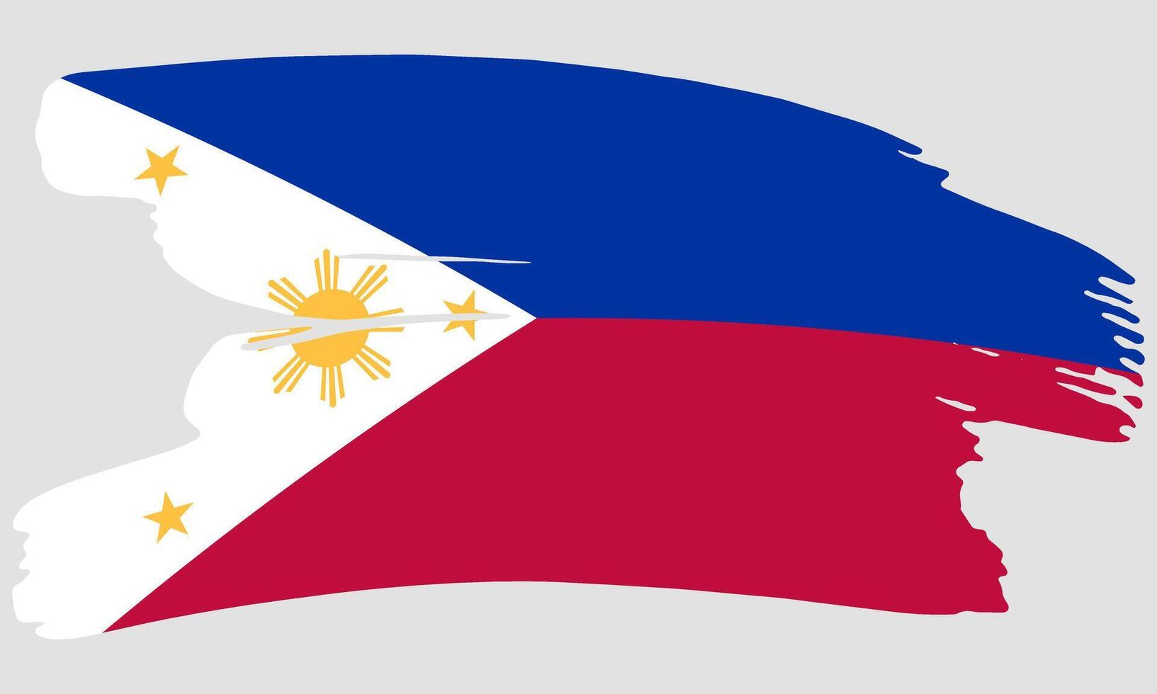 Philippines flag brush paint texture. Grunge Philippines flag. Philippines emblem brush concept vector