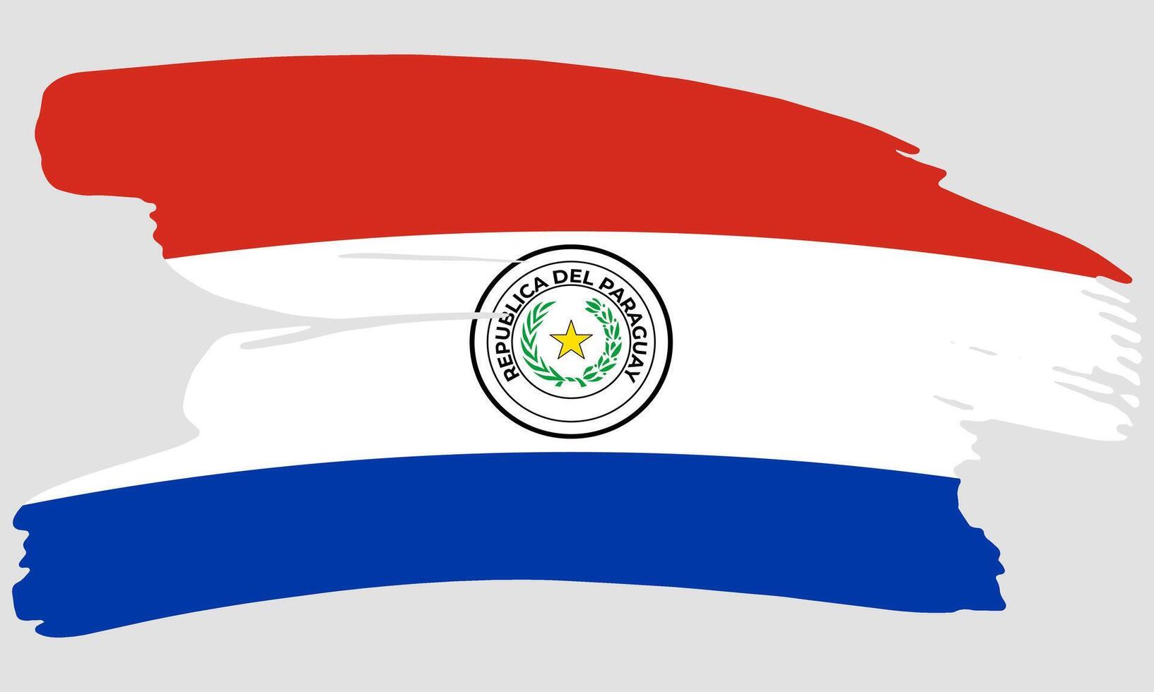 Paraguay flag brush paint texture. Grunge Paraguay flag. Paraguay emblem brush concept vector
