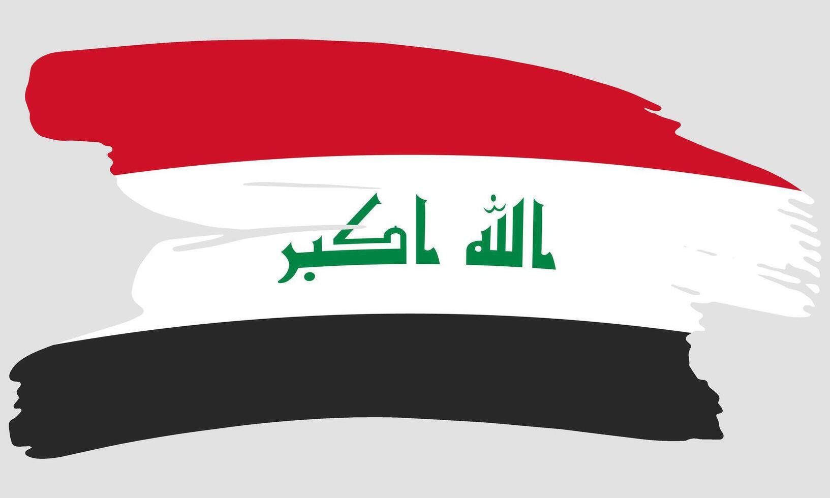 Iraq flag brush paint texture. Grunge Iraq flag. Iraq emblem brush concept vector