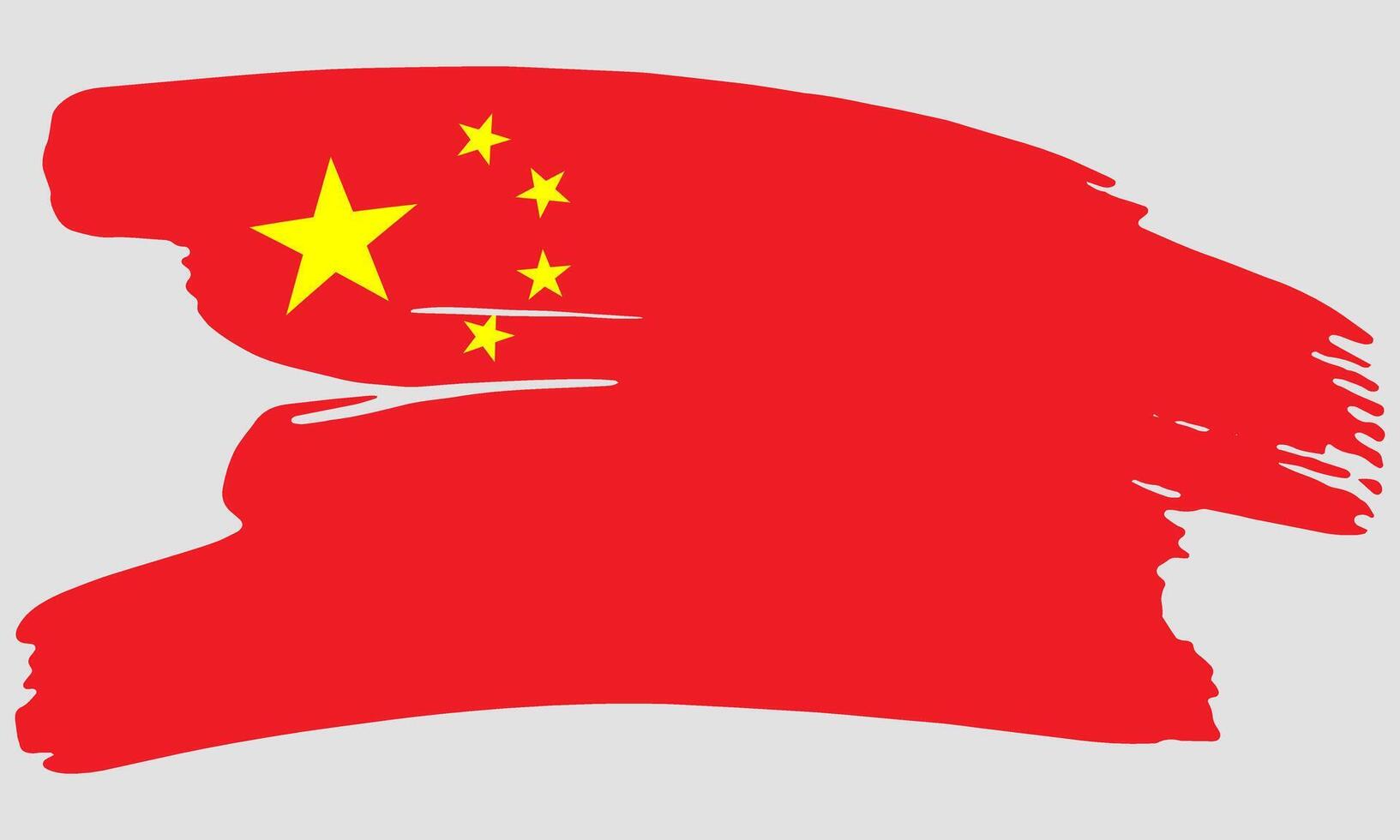 China flag brush paint texture. Grunge China flag. China emblem brush concept vector