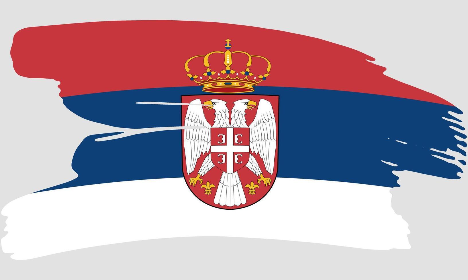 Serbia flag brush paint texture. Grunge Serbia flag. Serbia emblem brush concept vector